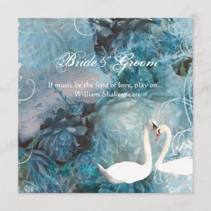 Convites Swans vintage espiral cor-de-rosa