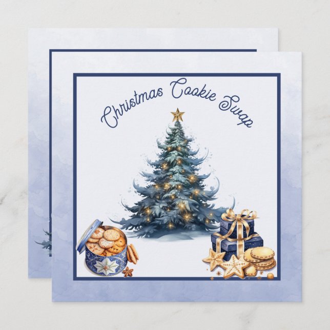 Convites Swap de Biscoito de Natal (Frente/Verso)