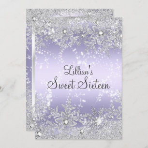 Convites Sweet16 Diamond Snowflake Roxo Wonderland