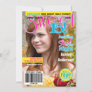 Convites Sweet 15 Birthday Invitation Teen Fashion Magazine