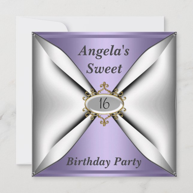 Convites Sweet 16 aniversário Invitation Mauve (Frente)