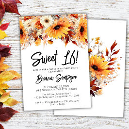 Convites Sweet 16 Birthday Fall Floral