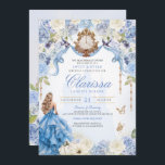 Convites Sweet 16 Blue Royal Princess (V2) Elegante<br><div class="desc">*~*~** Um sonho de conto de fadas tornou-se realidade. Seu dia especial merece um design de convite muito especial. Dei tanto tempo e me importo em projetar este convite e estou APAIXONADO. Espero que você também esteja! Este convite à Cinderela apresenta tantos toques de luxo perfeitos para a sua bola...</div>