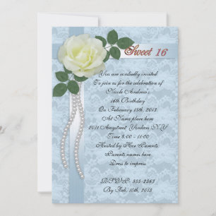 Convites Sweet 16 Invitation Sallace e White Rose