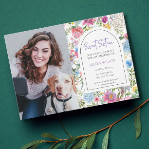 Convites Sweet 16 jarden wildflower script