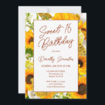 Convites Sweet 16 Modern Sunflower Floral<br><div class="desc">Os girassóis brilhantes e ensolarados são a flor perfeita para celebrar um aniversário especial. Este quadro floral moderno e a tipografia minimalista é um ar fresco para o planejamento do seu partido. Este artigo faz parte da coleção Girassol e Flor Selvagem. Ele contém modelos DIY que você pode usar para...</div>