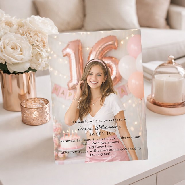 Convites Sweet 16 photo birthday (Criador carregado)