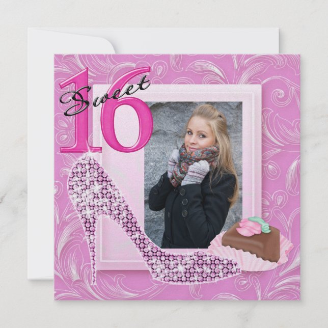 Convites Sweet 16 Photo Invite - SRF (Frente)