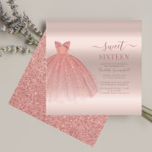 Sweet 16 Rosa Dourado do Script Moderno Glam Birth