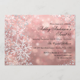 Convites Sweet 16 Winter Wonderland Sparkle Snowflakes