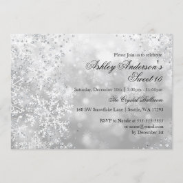 Convites Sweet 16 Winter Wonderland Sparkle Snowflakes