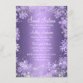 Convites Sweet 16 Winter Wonderland Sparkle Snowflakes