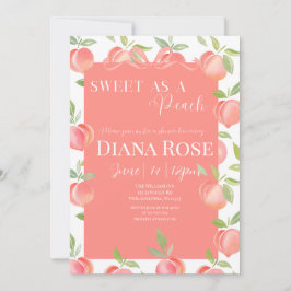 Convites Sweet as a Peach Baby Shower Invitation