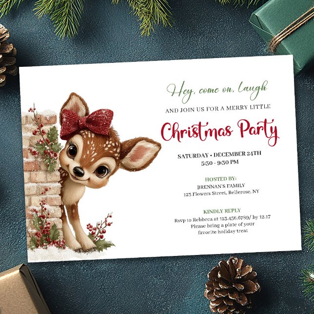 Convites Sweet baby reindeer digital download party invite (Sweet baby reindeer digital download party invite)