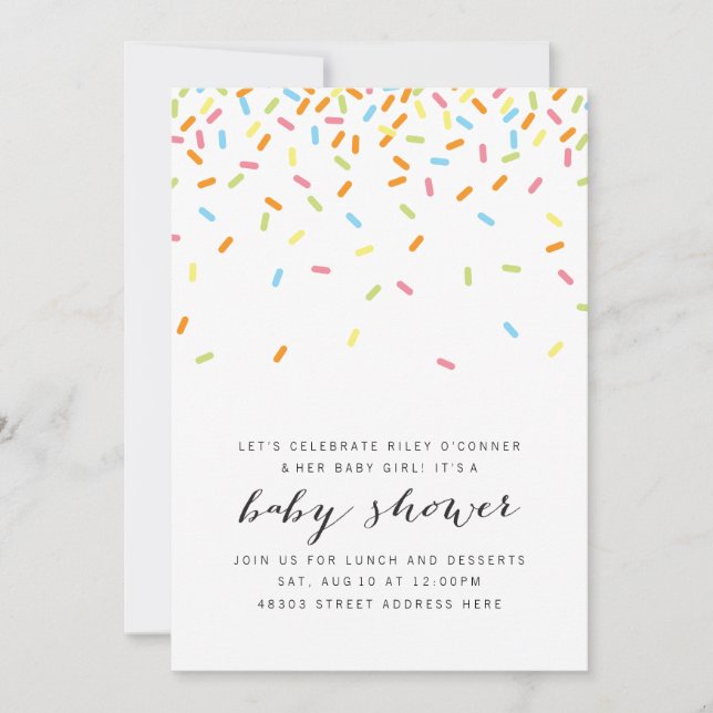 Convites Sweet Baby Sprinkle Invite (Frente)