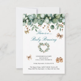 Convites Sweet Boho Baby Reveal – Neutral Sage and Brown