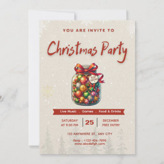 Convites 🍬🎄Sweet Candy Christmas Editable 5x7” Invitation