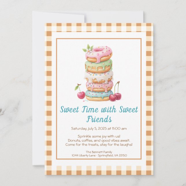 Convites Sweet Celebration Invite – Colorful Donuts Party  (Frente)
