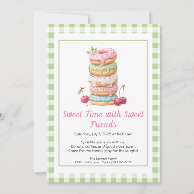 Convites Sweet Celebration Invite – Colorful Donuts Party  (Frente)