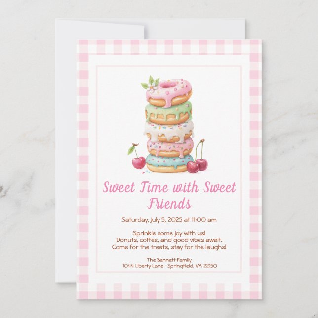 Convites Sweet Celebration Invite – Colorful Donuts Party  (Frente)