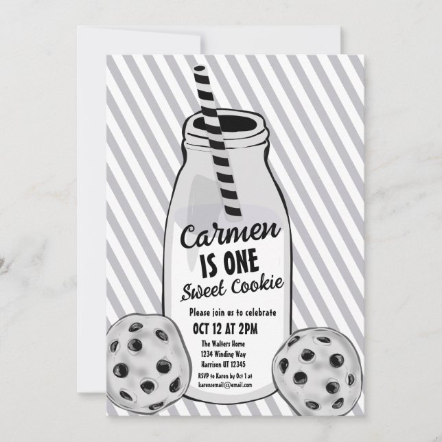 Convites Sweet Cookie Mouse First Birthday (Frente)