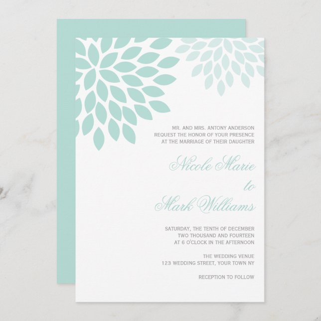 Convites Sweet Dahlias Wedding (Frente/Verso)