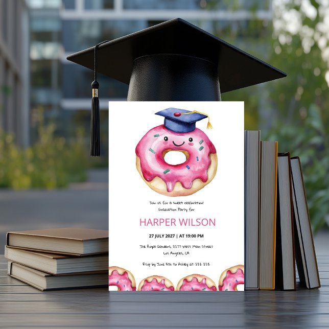 Convites Sweet Donut Graduation Party (Criador carregado)