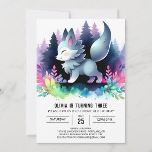 Convites Sweet Elegant Wolf Birthday