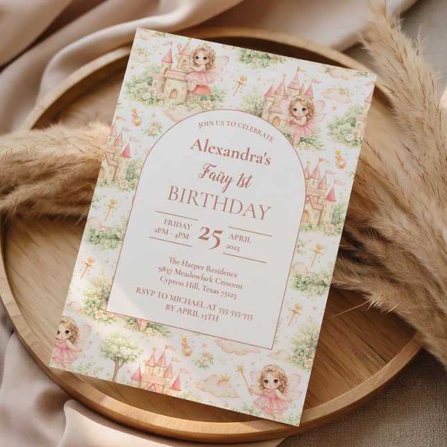 Convites Sweet Fairy First Birthday Girl (Criador carregado)