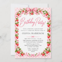 Sweet Floral Fruit Birthday Invitation