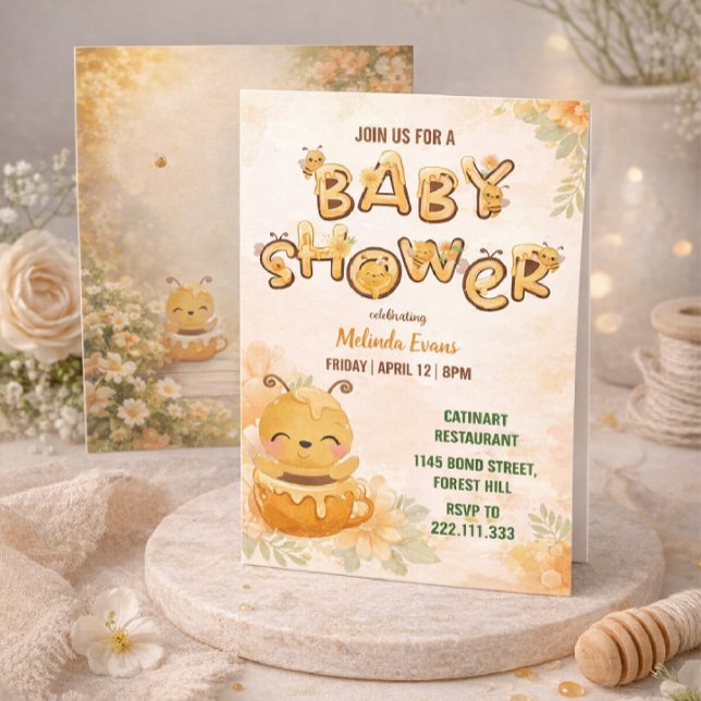 Convites Sweet Honey Bee Baby Shower Invitation (Criador carregado)