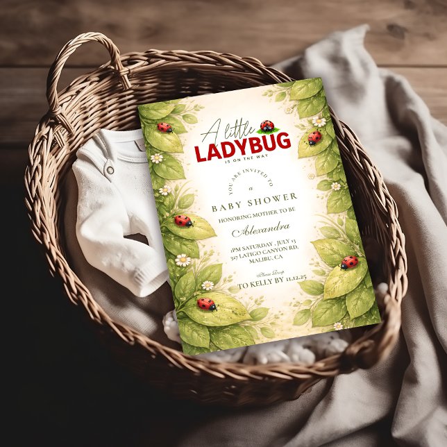 Convites Sweet Ladybug Spring Baby Shower (Criador carregado)