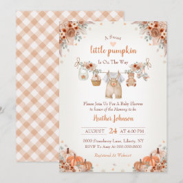Convites Sweet Little Pumpkin Autumn Baby Shower Invitation