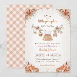 Convites Sweet Little Pumpkin Autumn Baby Shower Invitation