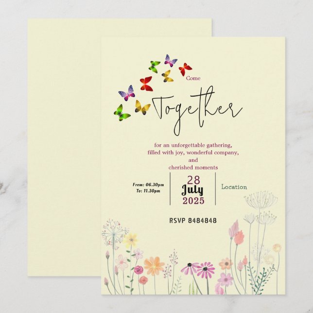 Convites Sweet memories gathering  (Frente/Verso)