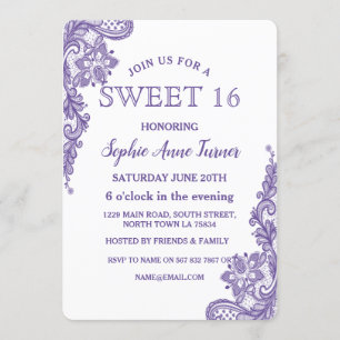 Convites SWEET Moderno Ultra Violet Lace 16