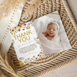 Convites Sweet One Bee Photo Thank You Card