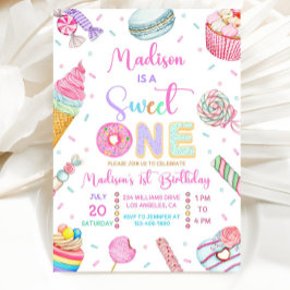 Convites Sweet One Birthday Invitation, First Candy Sweet 