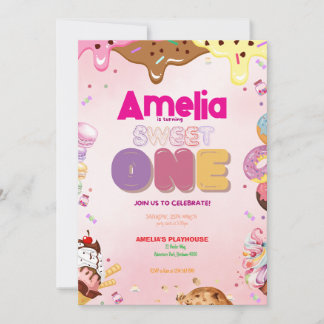 Convites Sweet One First Birthday Invitation | Candy-Themed