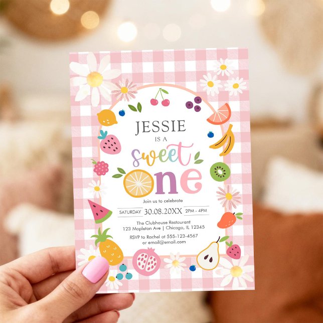 Convites Sweet One Fruit 1st Birthday Invitation (Criador carregado)