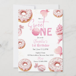 Convites Sweet One Girl 1st Birthday