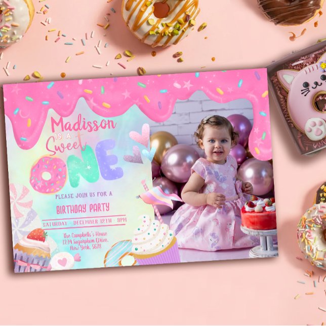 Convites Sweet One Invitation (Criador carregado)