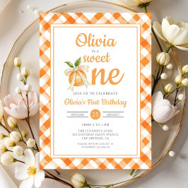 Convites Sweet One Orange Citrus 1st Birthday