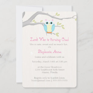 Convites Sweet Owl Birthday