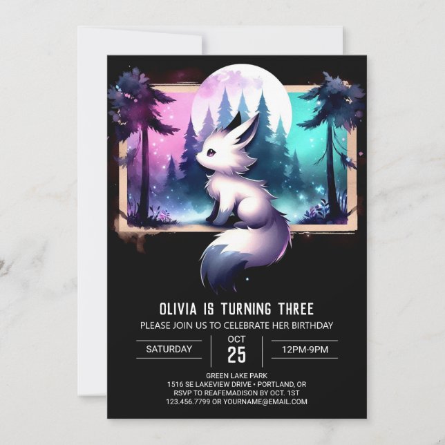 Convites Sweet Pastel Wolf Birthday (Frente)