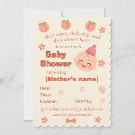 Convites Sweet Peach Baby Shower Invite for Baby Girl