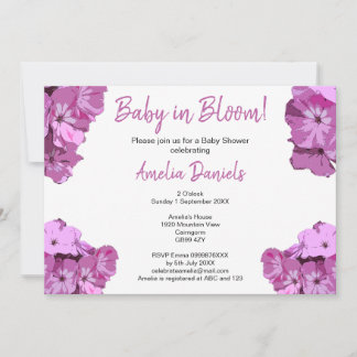 Convites Sweet Pink Floral Baby Shower Invitation