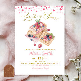 Convites Sweet Pink Valentine Waffle Bridal Shower Lunch