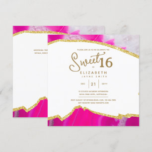 Convites SWEET rosa 16 Aniversário único moderno 16