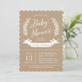Convites Sweet Rustic Chá de fraldas Invitation